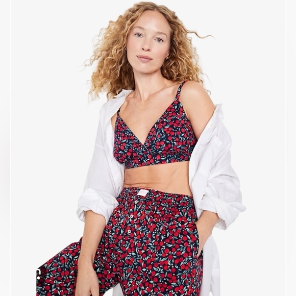 OLD NAVY Poplin Bralette + PJ Bottoms Set Size Small - Picture 12 of 15